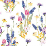 Szalvéta Tavaszi virág mintás papírszalvéta 33x33 cm Hello spring