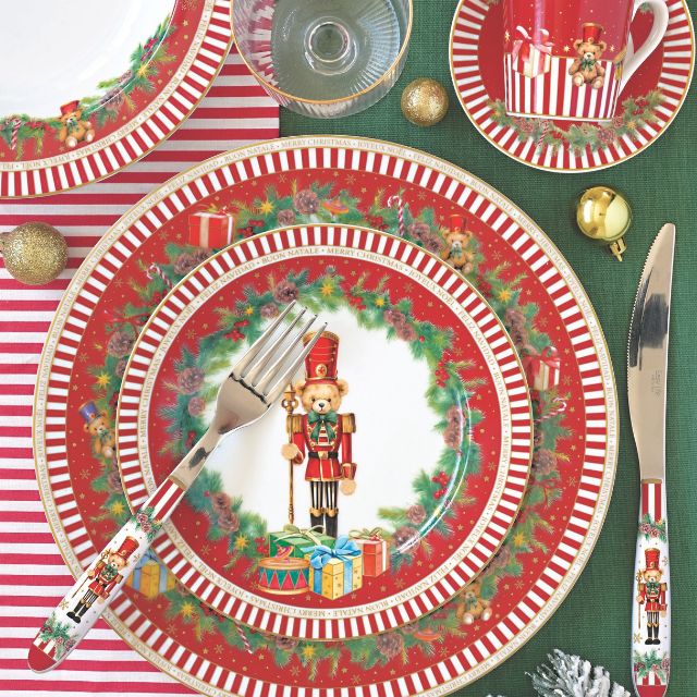 Karácsonyi porcelán mélytányér Ø 21,5 cm – Christmas Teddy