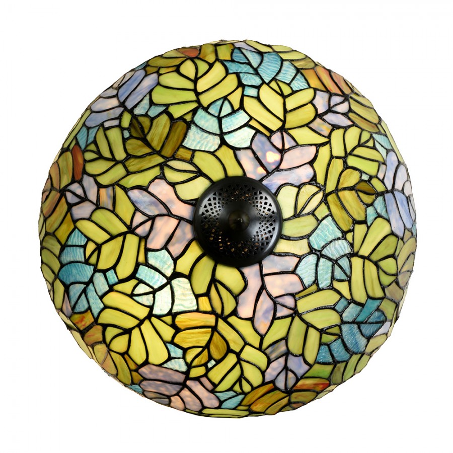 Asztali lámpa Tiffany asztali lámpa Ø 40x60 cm zöld kék 2 húzózsinórral leveles
