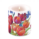 Gyertya Tulipános átvilágítós viasz gyertya 10x10 cm Tulips of joy