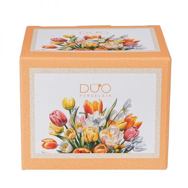 Tulipános porcelán öblös bögre – 430 ml