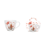 Bögre, csésze Valentin napi porcelán bögre bicikliző maci