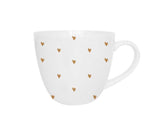 Bögre, csésze Valentin napi porcelán bögre fehér alapon arany szívek