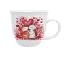 Bögre, csésze Valentin napi porcelán bögre szerelmes cica pár szívvel ablakos díszdobozban 650 ml