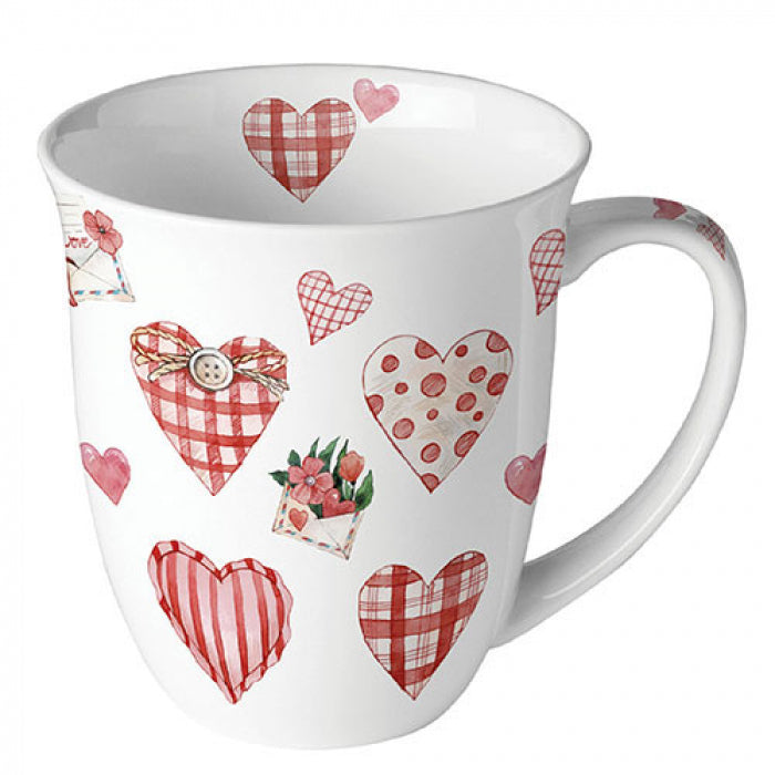 Bögre Valentin napi szíves porcelán bögre Lovely Hearts