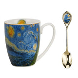 Van Gogh Csillagos éj porcelán bögre fémkanállal – 360 ml