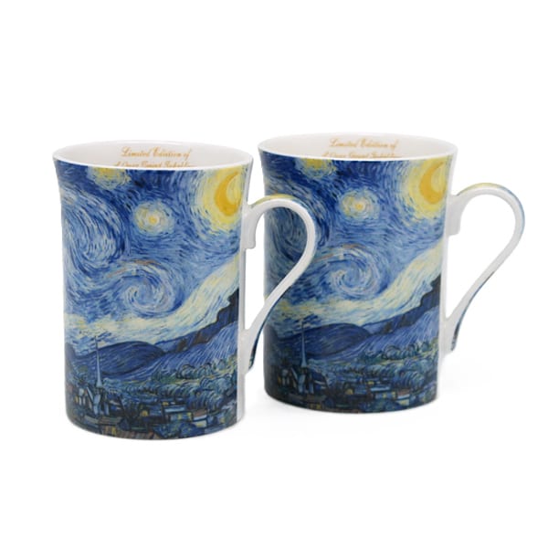 Van Gogh Csillagos éj porcelán bögre szett 300 ml - szív díszdobozos