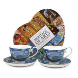 Van Gogh Csillagos éj porcelán csésze aljjal - 250 ml - szív díszdobozos