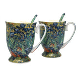 Van Gogh Íriszek porcelán bögre szett kanállal 300 ml - díszdobozos