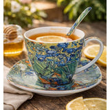 Van Gogh Íriszek porcelán csésze aljjal, kanállal - 250 ml - díszdobozos