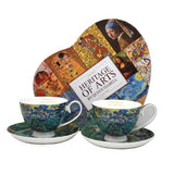 Van Gogh Íriszek porcelán csésze aljjal szett - 250 ml - szív díszdobozos