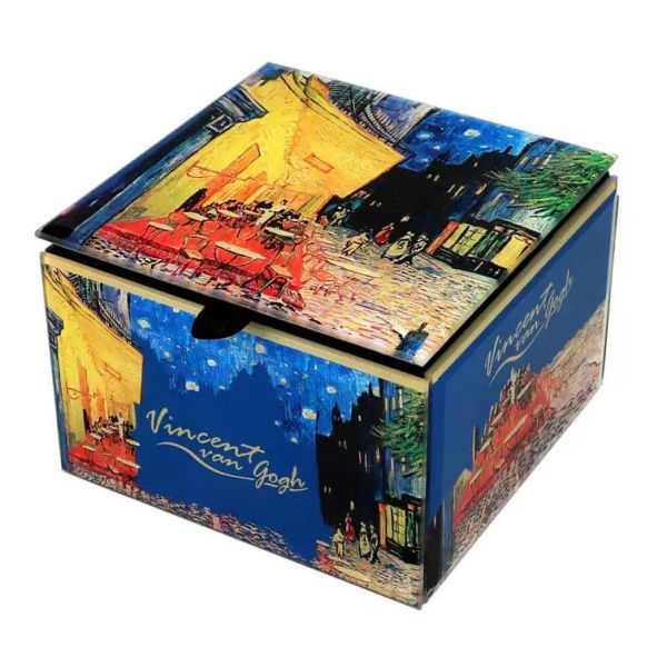 Van Gogh Kávéház éjjel üveg ékszertartó doboz - 10x7x10 cm