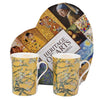 Van Gogh Mandulavirágzás porcelán bögre szett - 300 ml sárga hátterű - szív díszdobozos