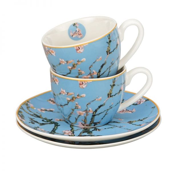 Van Gogh Mandulavirágzás porcelán espresso kávéscsésze aljjal 110 ml – 2 személyes – díszdobozos