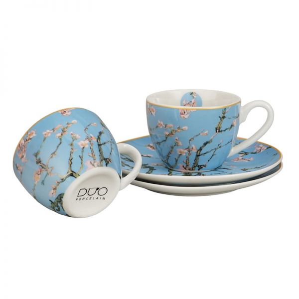 Van Gogh Mandulavirágzás porcelán espresso kávéscsésze aljjal 110 ml – 2 személyes – díszdobozos
