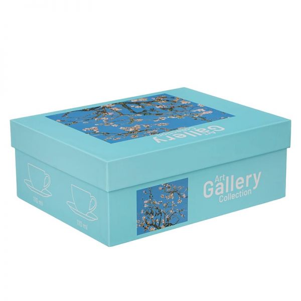 Van Gogh Mandulavirágzás porcelán espresso kávéscsésze aljjal 110 ml – 2 személyes – díszdobozos
