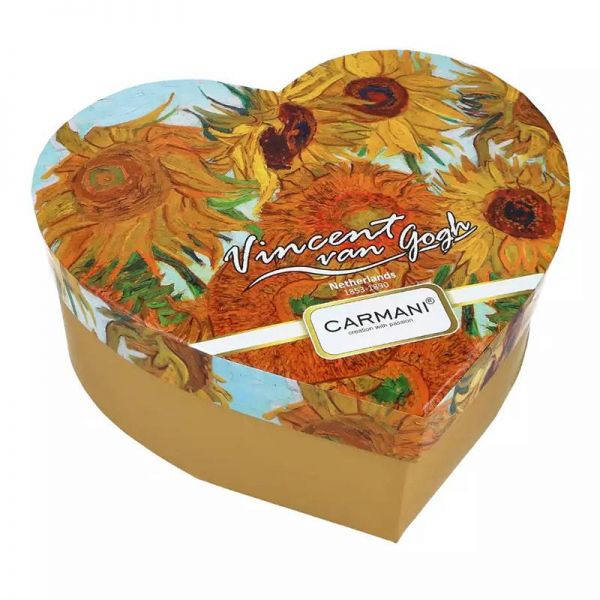 Bögre, csésze Van Gogh Napraforgók porcelán bögre szett szív alakú díszdobozban - CARMANI