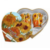 Bögre, csésze Van Gogh Napraforgók porcelán bögre szett szív alakú díszdobozban - CARMANI