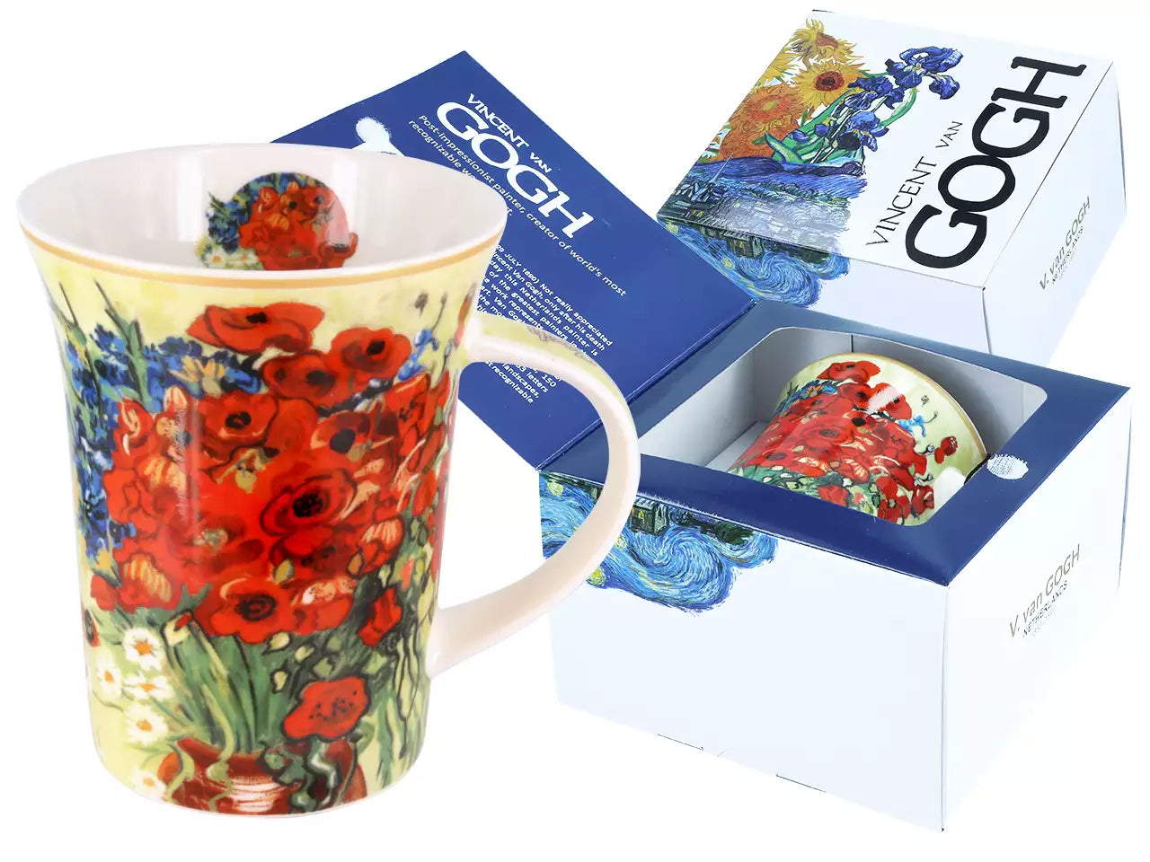Bögre, csésze Van Gogh porcelán bögre díszdobozban 350 ml Pipacsok és százszorszépek