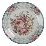 Tányér, étkészlet Vintage fehér rózsaszín virágos porcelán desszertes tányér Ø 21 CM