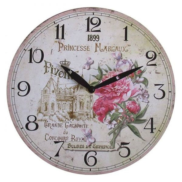 Falióra Vintage rózsás falióra 29 cm