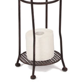 Vintage fém álló WC papír tartó 70 cm barna