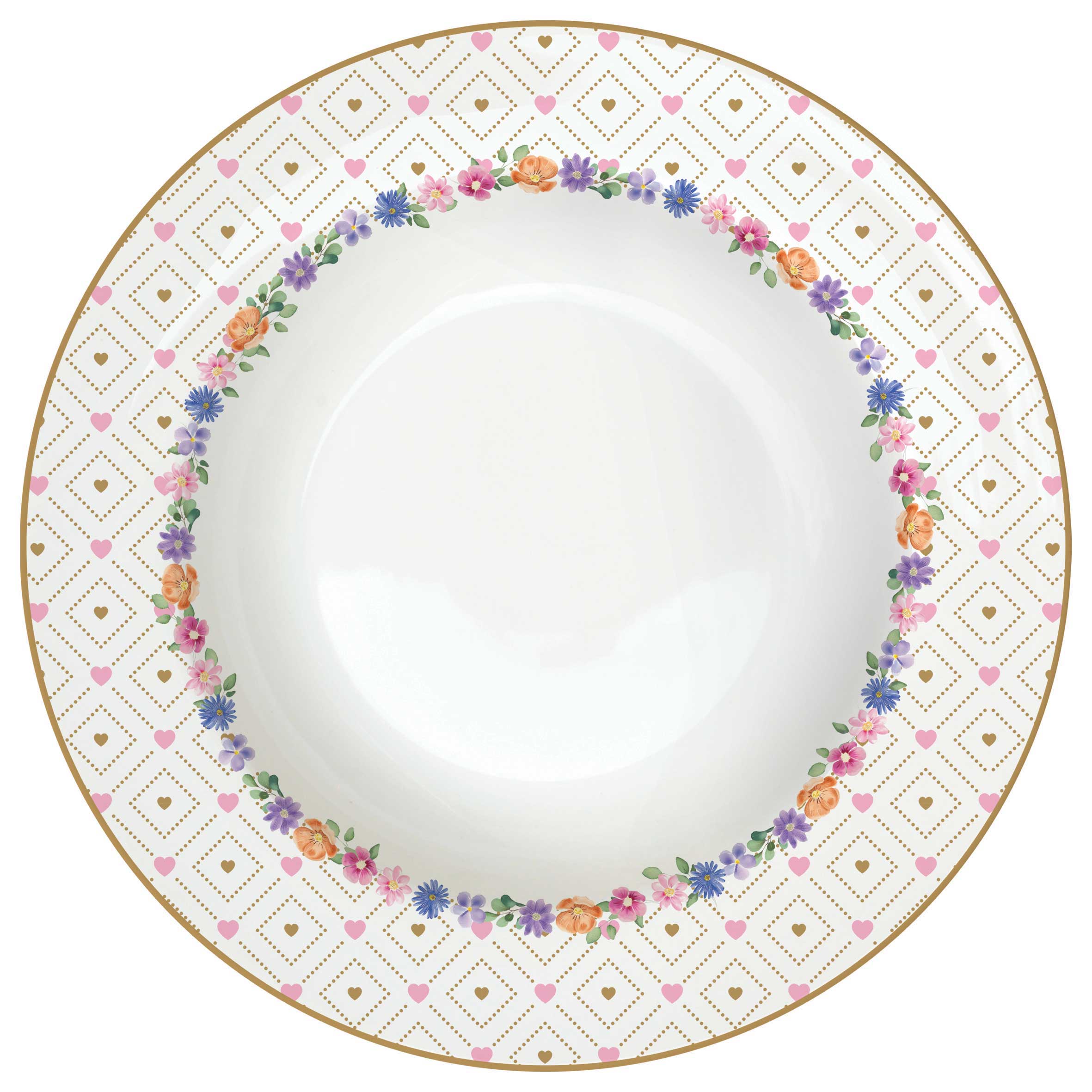 Virág mintás 18 részes porcelán étkészlet Easy Life Mon Amour