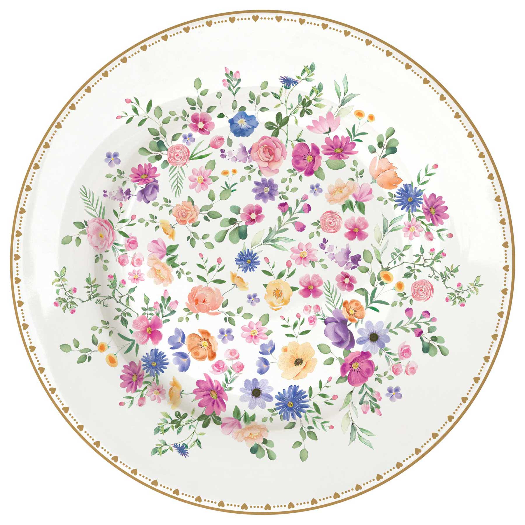 Virág mintás 18 részes porcelán étkészlet Easy Life Mon Amour