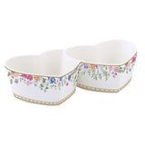 Virág mintás porcelán dupla szív alakú tálka LOVE díszdobozban Easy Life Mon Amour