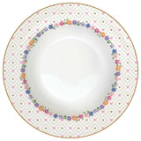 Virág mintás porcelán mélytányér szív díszes peremmel Easy Life Mon Amour