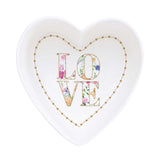 Virág mintás porcelán szív alakú tálka 15 cm díszdobozban Easy Life Mon Amour