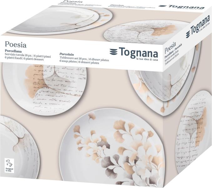 Virágos 18 részes porcelán étkészlet Tognana Poesia