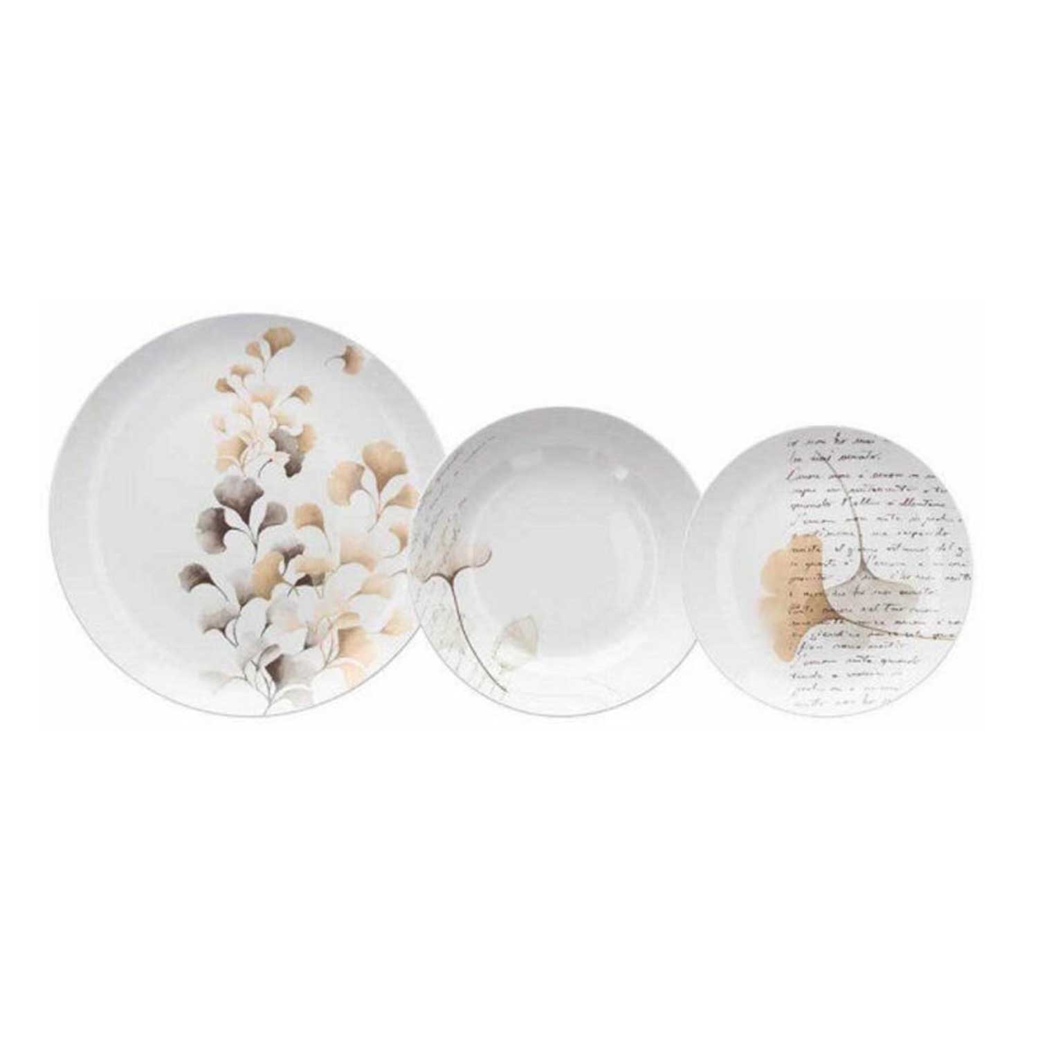 Virágos 18 részes porcelán étkészlet Tognana Poesia