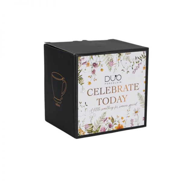 Virágos fémszűrős porcelán teásbögre 510 ml - PANSY Flowers