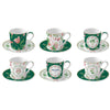 Bögre Virágos porcelán eszpresszó kávéscsésze 6 db szett díszdobozban Botanic Chic