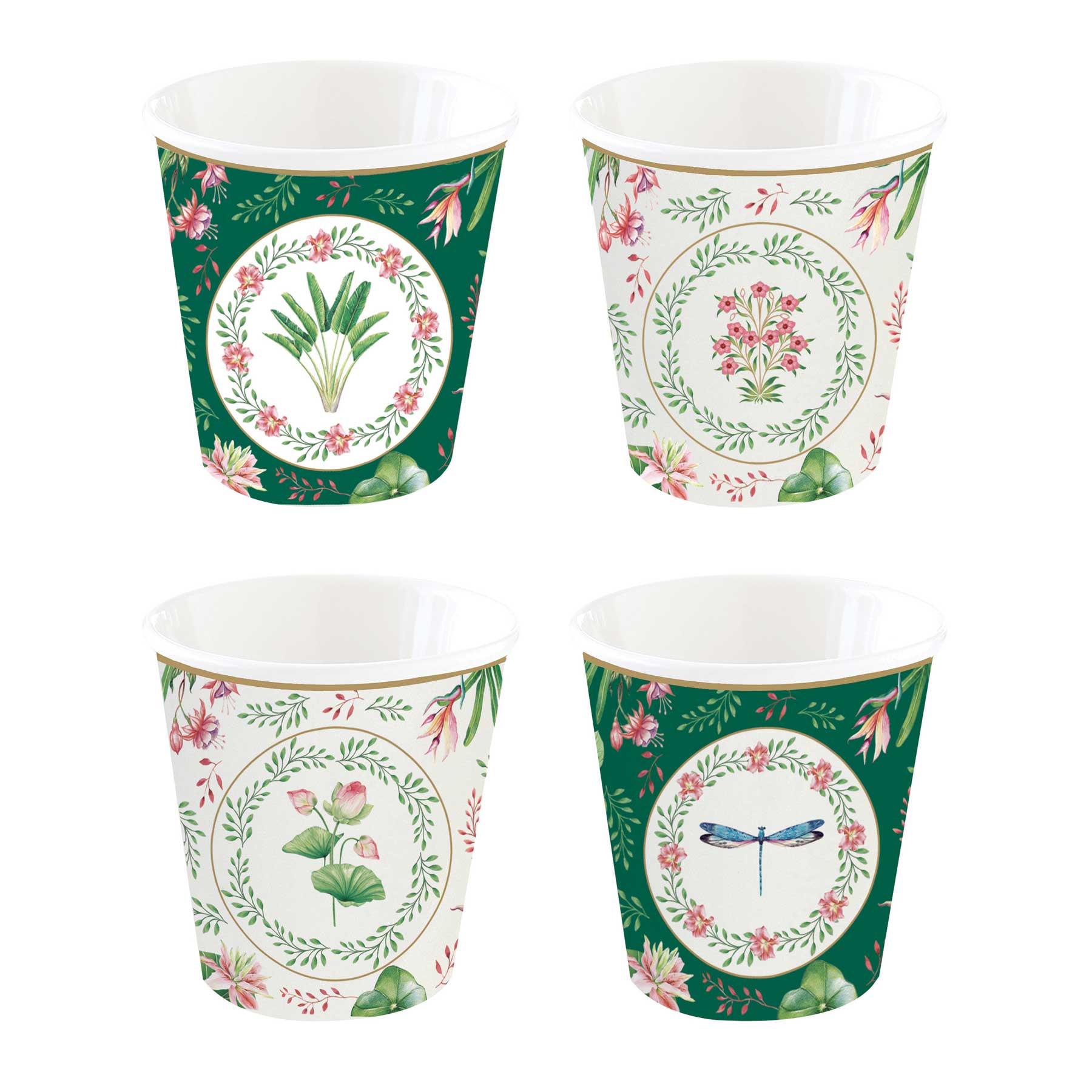 Bögre Virágos porcelán kávéspohár 4 db szett díszdobozban Botanic Chic