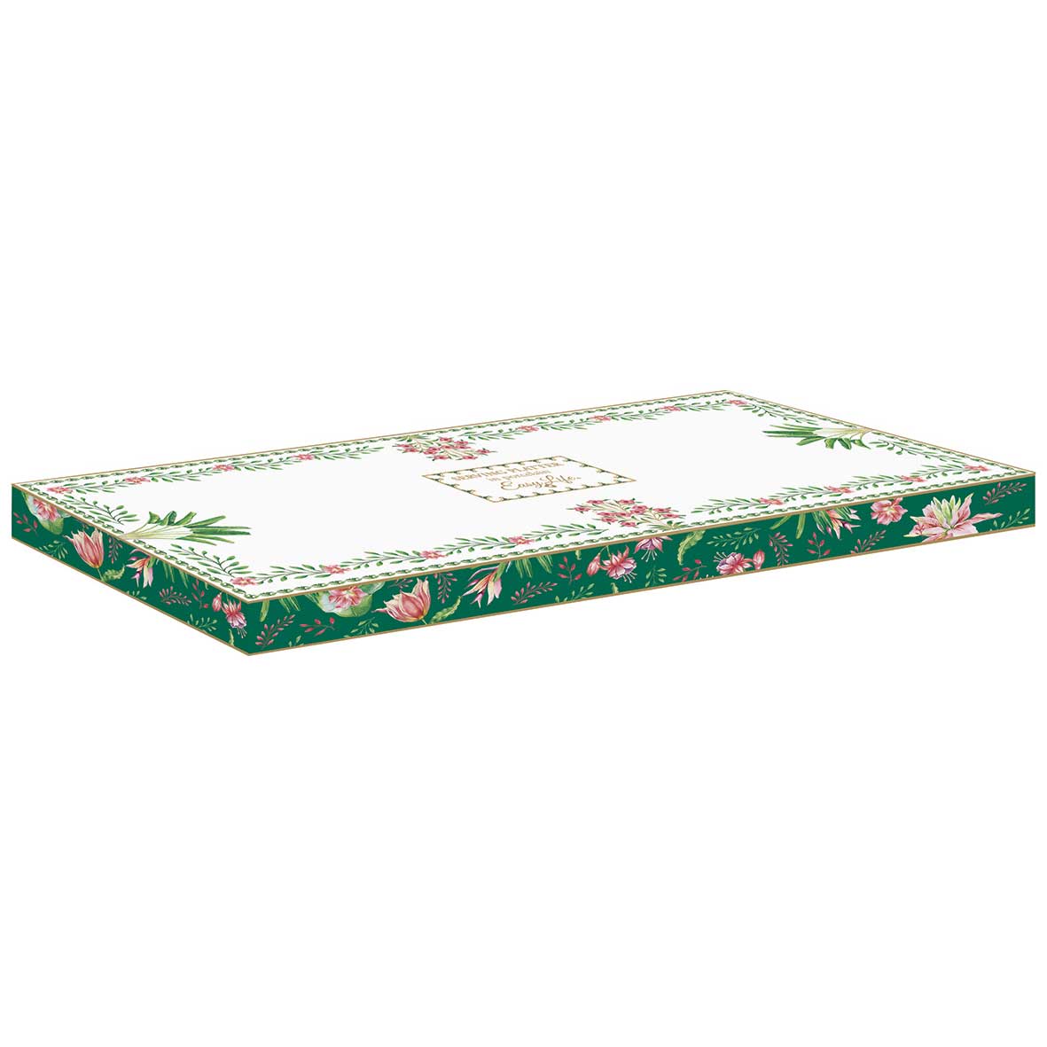 Bögre Virágos porcelán kínáló tálca 35x15 cm díszdobozban Botanic Chic