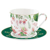 Bögre Virágos porcelán nagy reggeliző csésze aljjal díszdobozban Botanic Chic