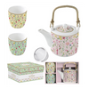 Bögre Virágos porcelán teáskanna szűrővel és pohárral szett Coffee Mania Meadow Flowers