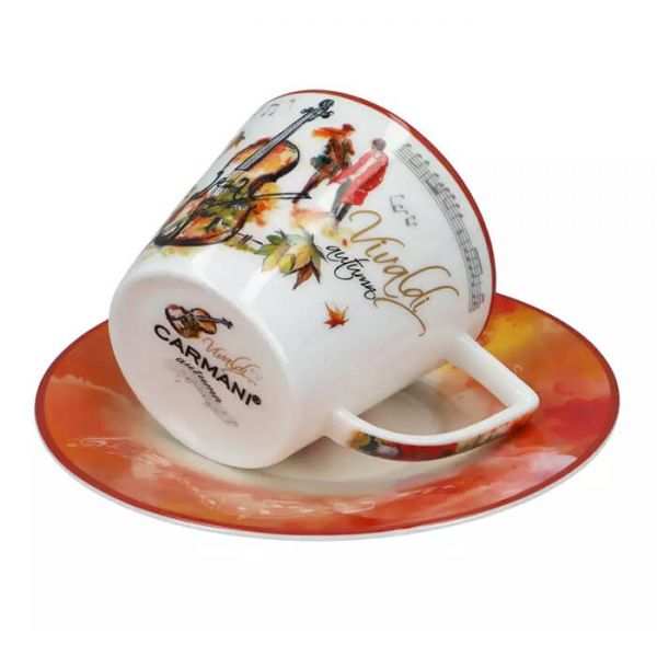 Vivaldi Ősz porcelán csésze aljjal díszdobozban - 230 ml