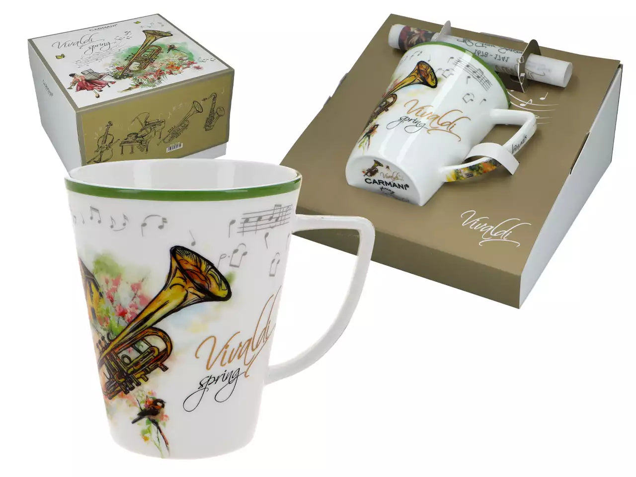 Vivaldi porcelán bögre díszdobozban - 400 ml Négy évszak Tavasz