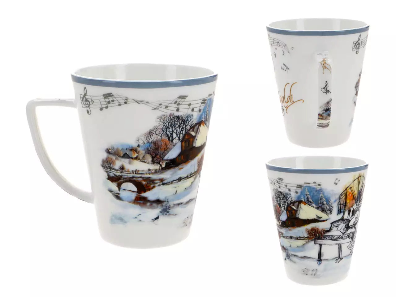 Vivaldi porcelán bögre díszdobozban - 400 ml Négy évszak Tél