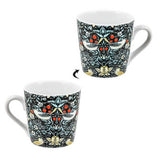 Bögre, csésze William Morris porcelán espresso kávés csésze aljjal - 2 darabos - Strawberry Thief