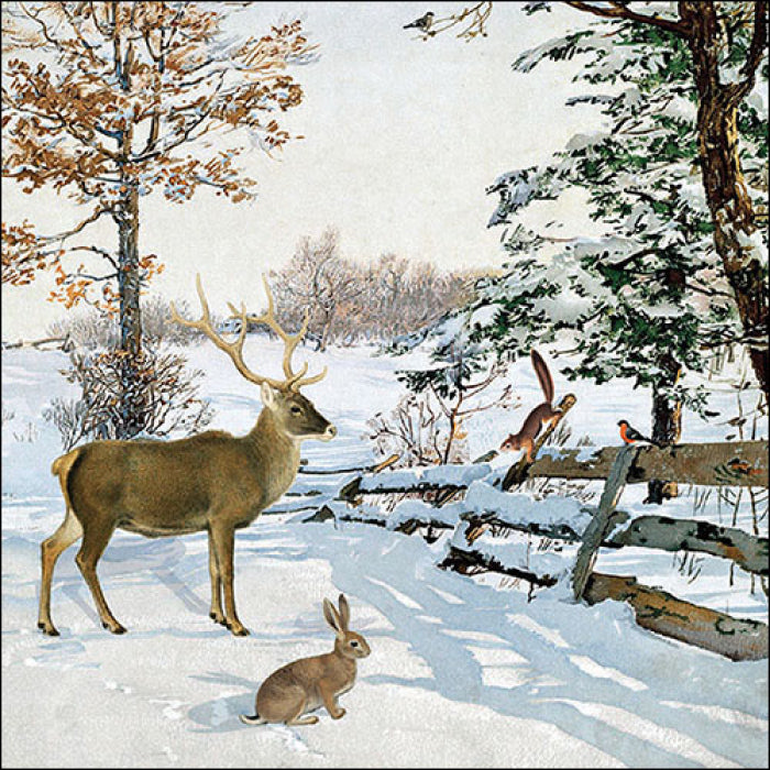 Szalvéta Winter evening talk karácsonyi három rétegű papírszalvéta 33x33 cm