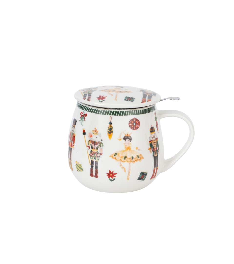 Karácsonyi diótörő Porcelán szűrős bögre 400 ml díszdobozban Christmas Nutcracker
