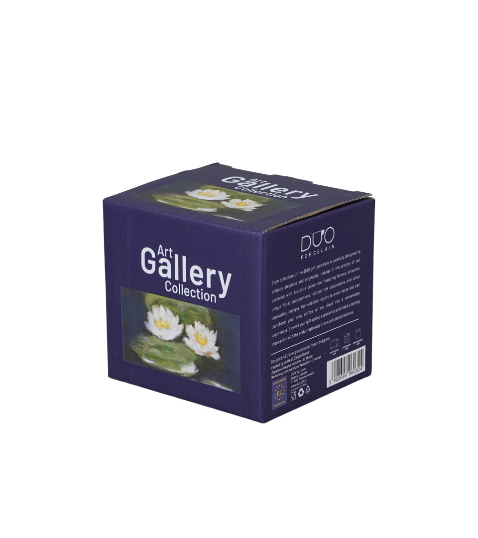Monet porcelán öblös teás bögre fém szűrővel - 430 ml - Vízililiom