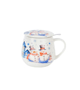 Karácsonyi hóemberes porcelán szűrős bögre díszdobozban Snowman