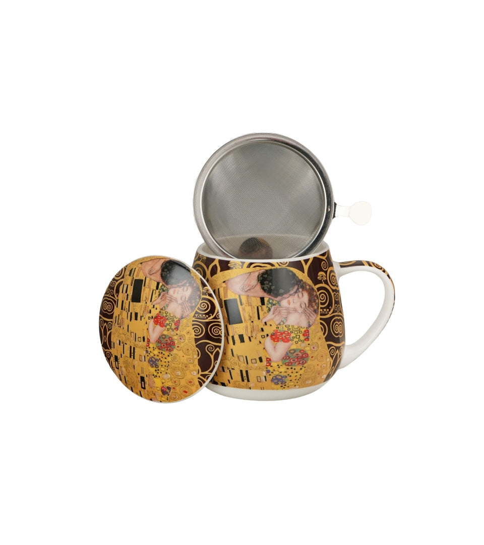 Porcelán szűrős 430 ml bögreKlimt A Csók díszdobozban