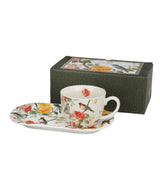 Porcelán madaras nagy reggeliző csésze aljjal 450 ml April