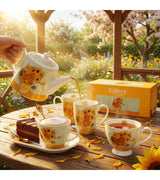 Porcelán reggeliző csésze aljjal 450 ml Van Gogh Napraforgók